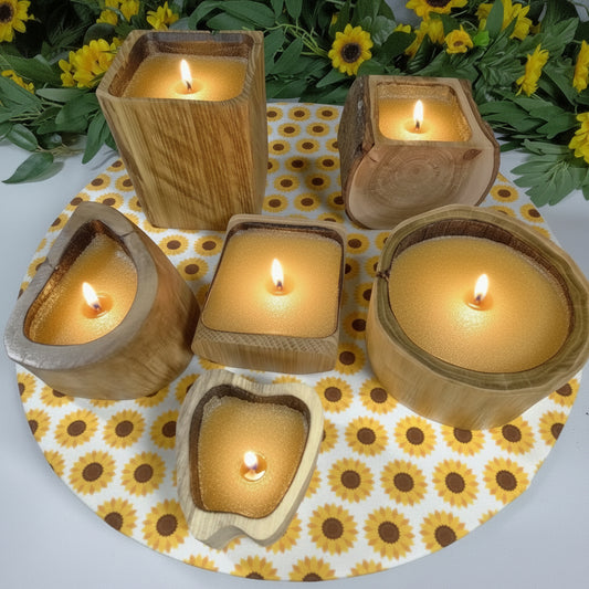 SANDLEZ! "Sand" Wax Candles Bases handcrafted wood product