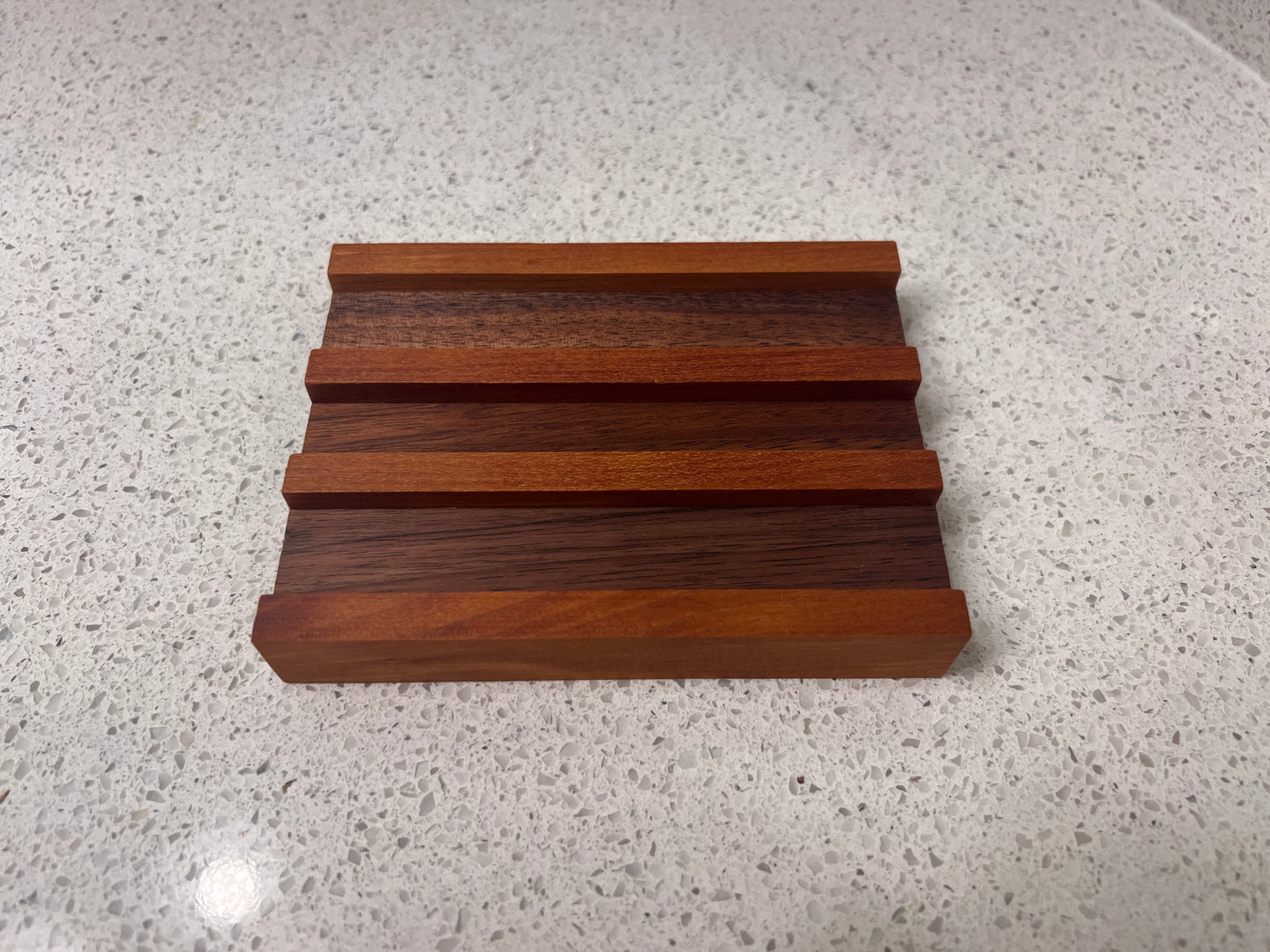 Soap HOLDERZ! soap dish showing raised cherry rails over walnut valleys