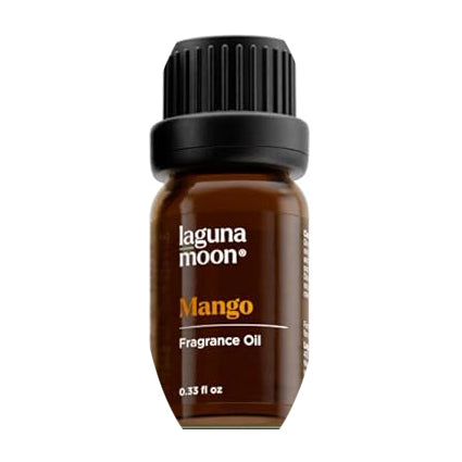 Laguna Moon Mango fragrance oil bottle with black cap and brown label.