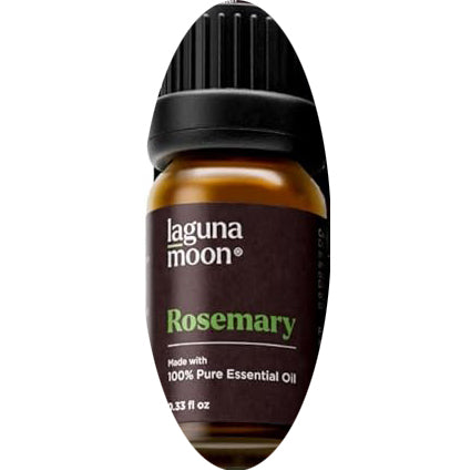 Laguna Moon Rosemary essential oil bottle on a white background