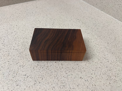 FLOZERZ! black walnut floss pick box, lid closed