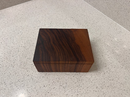 EARZ! black walnut cotton swab box, lid closed