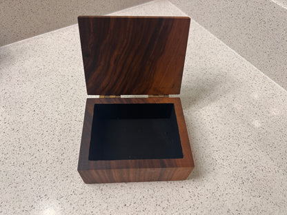 EARZ! cotton swab box open showing brass hinge and painted interior