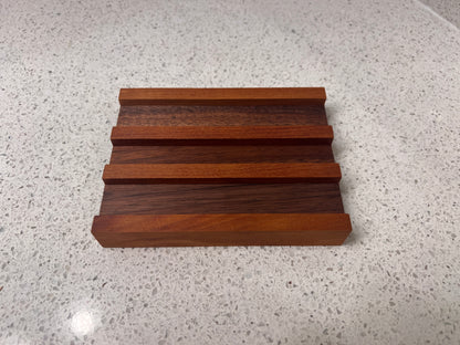 Soap HOLDERZ! soap dish showing raised cherry rails over walnut valleys