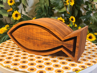 The Floating Ichthus Box, Design J, angled view