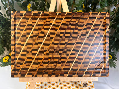 The Ugliest Cutting Board, top view on easel